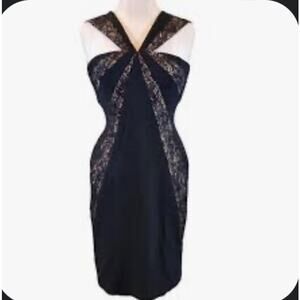 Adrianna Papell Dress Black Lace